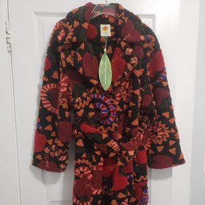 Farm Rio patterned sherpa coat jacket